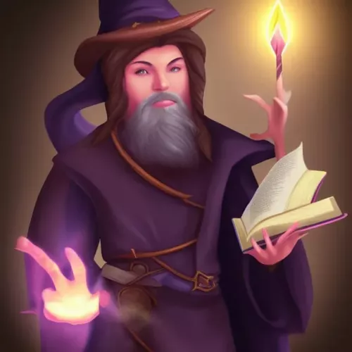 fantasy wizard with spell book B