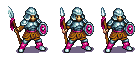 Slight changes to each sprite. The 2nd and 3rd sprites the helm is smaller so the 3rd sprite is 1 pixel smaller.